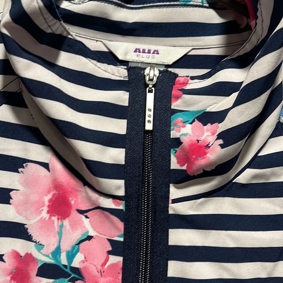 ALIA PLUS STRIPES FLORAL LIGHT JACKET WOMEN SIZE 2X - Picture 5 of 10